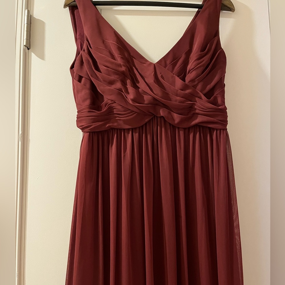 David's Bridal Burgundy Dress